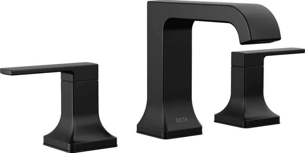 Delta Velum Matte Black Bathroom Faucet 3 Hole, 8 Inch Widespread